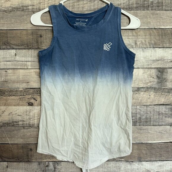 Jed North Womens Keyhole Back with Tie Tank Top Gym Blue Tie Dye Small - Picture 1 of 7